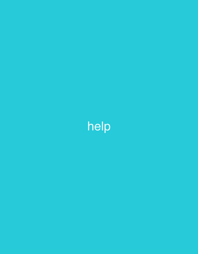 The image is a solid turquoise background with the word "help" written in white, centered on the screen in a sans-serif font. There are no people, objects, or discernible environmental features present in the image. Therefore, its location in Lukhovitsy, Russia, is not determinable from the visual information provided.