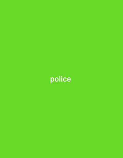 The image is a simple, flat graphic with a bright green background. Centered horizontally and vertically within the frame is the word "police" in a clean, sans-serif white font. There are no other visual elements, objects, people, or scene details present. The text "police" is the sole focus of the image. The bright green background suggests a digital or graphic design context, rather than a photograph of a real-world scene. No environmental cues like time of day, weather, or location are discernible. The word "police" itself is the only information conveyed.