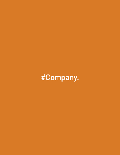 A white hashtag symbol followed by the word "Company." in white text is centered on an orange background. The image appears to be a digital graphic with no discernible location in a city.