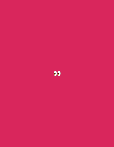 Two cartoon eyes are centered on a solid pink background. There is no evidence to suggest any location, including Kafr Yasif, Israel.