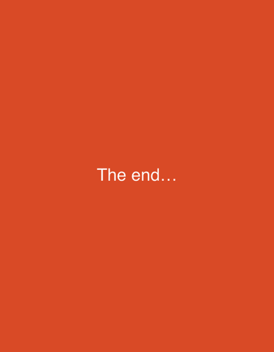 A white text overlay reads "The end..." on an orange background. This image contains no discernible information about the city of Jihlava, Czechia.