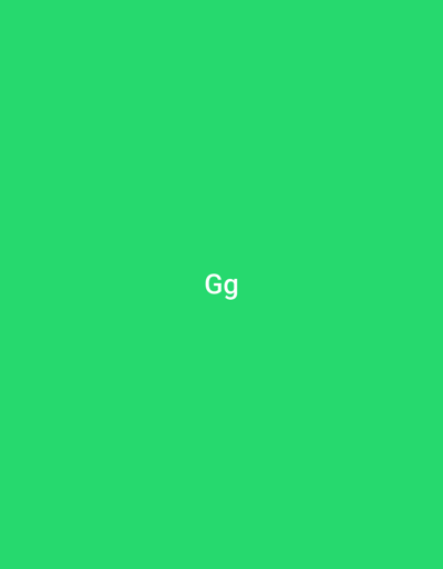 The image is a solid bright green background with the white text "Gg" centered on it. There are no discernible elements related to Ezbet Michel Hamawi, Egypt.
