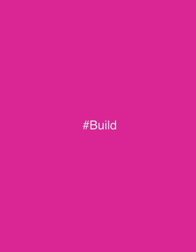The image is a solid magenta background with the white text "#Build" centered in the frame.