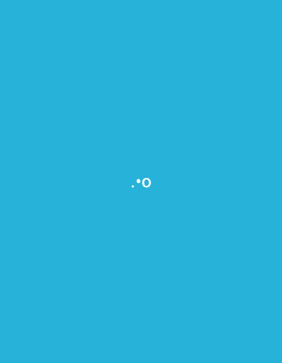 A light blue background dominates the image. Centered is the punctuation mark ".o". The period is slightly smaller than the "o" and positioned to the left. Both the period and the "o" are in white color. The composition is minimalist, emphasizing the single textual element against the uniform backdrop.