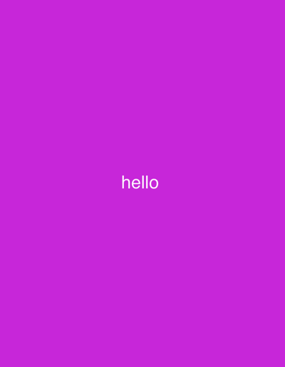 The image displays a solid magenta-purple field. Centered within this field, the word 'hello' is rendered in white, sans-serif text. No discernible people, physical objects, actions, interactions, or environmental features are depicted. Consequently, no location within the city of Sulaymaniyah, Iraq, or any other geographic area can be determined from the visual information provided.