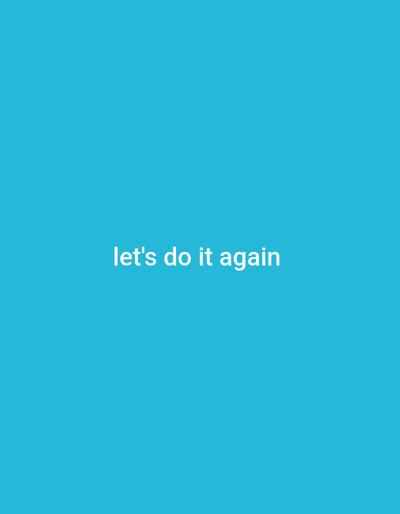 The image contains the text "let's do it again" in white, centered on a plain blue background. There are no people, objects, or environmental features visible. The location in Yandev, Nigeria is not discernible from the image itself.