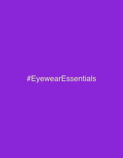 The image displays a solid, uniform purple background. Centered horizontally in the lower portion of the frame, white sans-serif text reads "#EyewearEssentials". No other subjects, objects, people, actions, or environmental details are present. The image contains no visual information to determine a specific physical location, including a city such as Dzhurovo, Bulgaria.