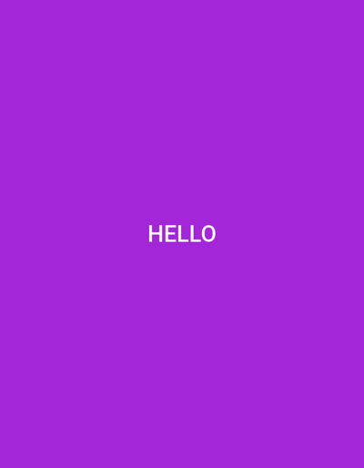 The image shows the word "HELLO" in white text centered on a solid purple background. There are no people, objects, actions, or interactions visible in the image, and it does not depict any location in Gimhae-si, South Korea.