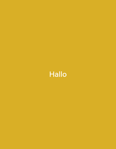 The image is a solid, uniform yellow color. The word "Hallo" is written in white in the center of the image. The coordinates provided correspond to a location in Groß-Gerau, Germany. There are no people or objects in the image.