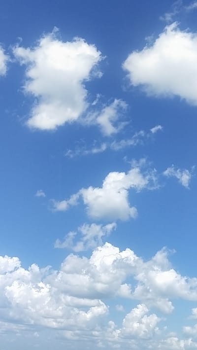 The media file displays a clear blue sky filled with a variety of white, fluffy clouds. The clouds are scattered across the frame, with some larger, more defined formations and smaller, wispy ones. The overall impression is that of a bright, sunny day. There are no people or objects visible, and no text is present. The image captures a natural, expansive sky scene, likely in an outdoor setting given the cloud formations. The setting appears to be an open area, potentially a rural landscape, based on the provided location context of Майкөл ауылдық округі, Kazakhstan. The weather appears pleasant and fair.