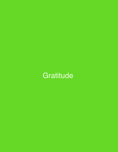 The image is a plain green background with the word "Gratitude" written in white text in the center. There is no discernible location in the city of Wai A, Nigeria.