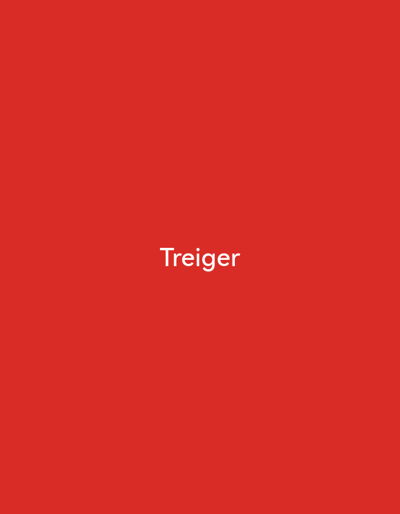 The image is a solid red background with the word "Treiger" in white text centered in the middle of the frame. There are no people, objects, or environmental features depicted in the image. The location in Pervomaisk, Ukraine, is not evident from the visual information provided.