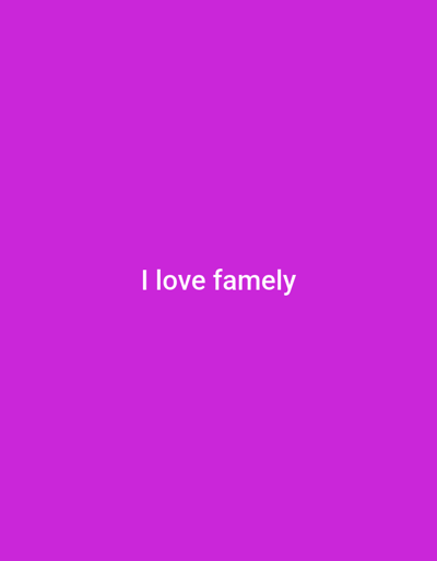 A white text reads "I love famely" on a plain purple background. There is no discernible location in the city of Hîncești, Moldova.