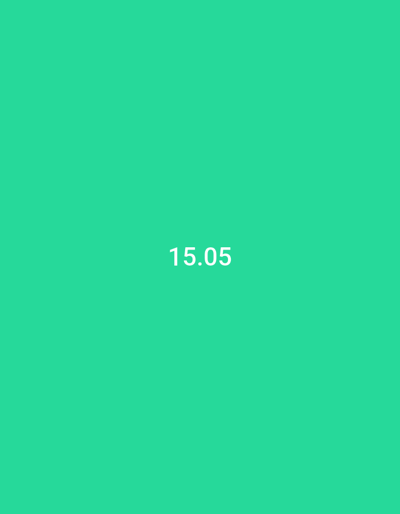 The image is a solid green background with the number "15.05" in white centered on the screen. This image does not show any people, subjects, objects, actions, interactions, or environment. The coordinates provided place the image in Sartrouville, France. The image is likely a digital image.