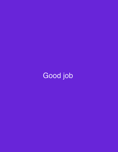 The image is a solid purple background with the text "Good job" in white centered on the bottom of the image. The coordinates provided are for a location in Mazkeret Batya, Israel. The image does not depict any people, objects, actions, interactions, or specific environments.