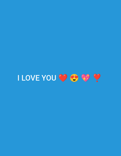 The image displays the text "I LOVE YOU" followed by four heart emojis against a solid blue background. The emojis consist of a red heart, a smiling face with heart-shaped eyes, a pink sparkly heart, and another red heart. There are no people, buildings, or any discernable urban elements present in the image, nor is there any indication of the image being located in Старотавларово, Russia.