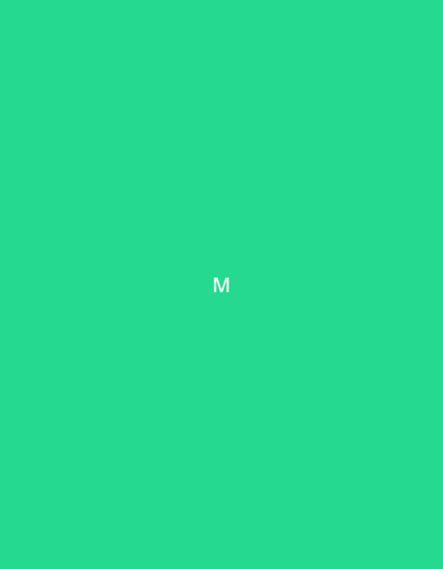 The image is a solid green background with the letter "M" in white text centered horizontally and located towards the bottom of the frame. There is no information about Samuilovo, Bulgaria, present in the image.