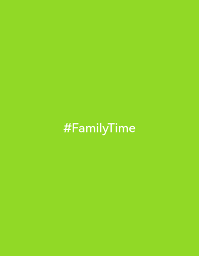 The image is a solid bright green background with the text "#FamilyTime" in white font centered in the middle. There is no information about the city of Il'inskoe, Russia in this image.