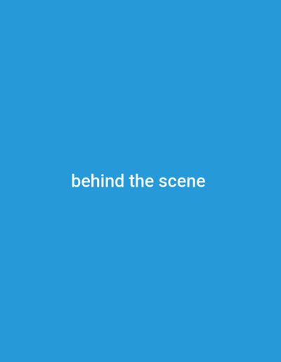 The image is a static graphic with a solid blue background. Centered horizontally and located in the lower portion of the image, white text reads "behind the scene". There are no discernable elements related to Yandev, Nigeria.