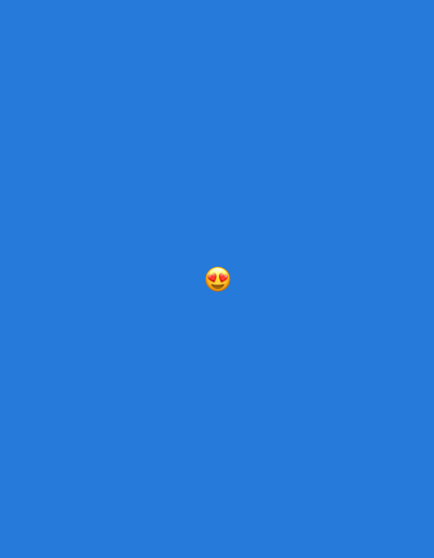 A yellow emoji with heart-shaped eyes is centered against a solid blue background. The emoji is small in the frame, with the majority of the image being the blue expanse. There are no discernible features of the city of Krushev Dol, Bulgaria, or any other environmental context.