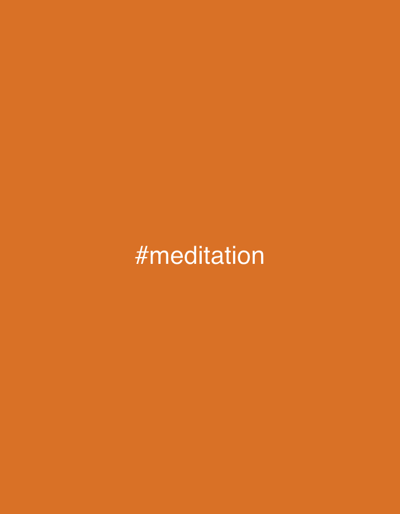The image is a solid orange background with white text that reads "#meditation" in the center. There are no people, objects, or discernible environmental features present in the image other than the text and background. There is no information provided in the image to indicate a location in Dujiangyan City, China.