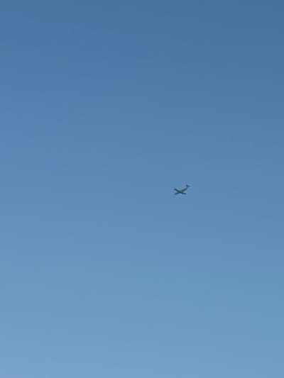 A small airplane is captured in mid-flight against a clear blue sky. The airplane is silhouetted, indicating it is lit from the front by the sun. The image does not provide enough visual information to determine the location within Jacksonville, United States of America. There are no people, buildings, or recognizable landmarks present in the scene. The environment is solely the expanse of the sky.