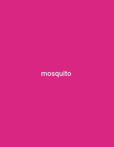 The image is a solid, vibrant pink background with the word "mosquito" written in white, sans-serif font, centered horizontally and positioned in the lower half of the frame. There are no people, objects, or discernible scenes. The setting appears to be a plain, indoor surface, or perhaps a digital background. There are no indicators of time of day, weather, or specific location cues within the image itself, other than the provided location context of Mallam Boyi, Nigeria. The emotion conveyed is neutral, purely functional as a text-based display. The only visible text is the single word "mosquito".