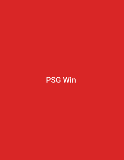 The image displays a plain, solid red background with the white text "PSG Win" centered on it. There are no other visible subjects, objects, people, or discernible scenes. No specific activity or event is depicted. The red background is uniform in color and texture. No time of day, weather, or specific location cues are visible within the image itself. The text is clear and stands out against the red. The location context provided is Stroevo, Bulgaria.