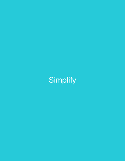 The image is a solid turquoise background with the word "Simplify" written in white text in the center. There are no people, subjects, objects, or actions depicted. The location of Турынскі сельскі Савет, Belarus is irrelevant to the image content.