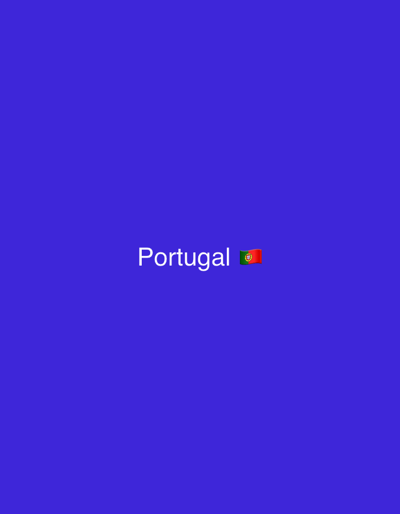 The image displays a solid blue background. Centered horizontally, slightly above the vertical midpoint, the word "Portugal" is presented in white, sans-serif text. Immediately to the right of the text is a digital emoji representation of the Portuguese flag, characterized by a vertical red stripe on the right and a wider green stripe on the left, overlaid with the national coat of arms. No people, physical objects, actions, or interactions are depicted within the scene. The image is a digital graphic and does not portray a specific physical environment or a location within the city of Santarém, Portugal.