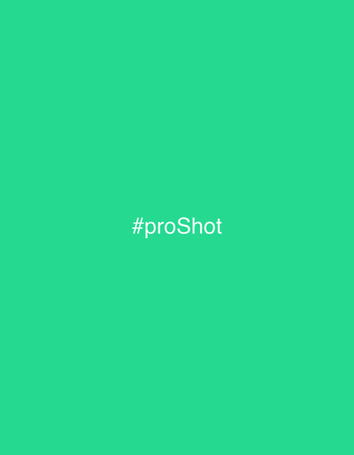 The image is a plain, vibrant green background with the text "#proShot" centered horizontally and slightly below the vertical center. There are no people, objects, actions, interactions, or environmental details visible in the image. The location in the city of Borno, Italy is not depicted or referenced in the image.