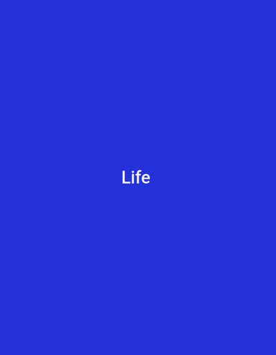 The image is a solid blue background with the word "Life" written in white text in the center. The word "Life" is in a sans-serif font. There are no other objects, people, or environmental details present in the image. It is not possible to determine the location in Wuro Ngangandi, Nigeria from this image.