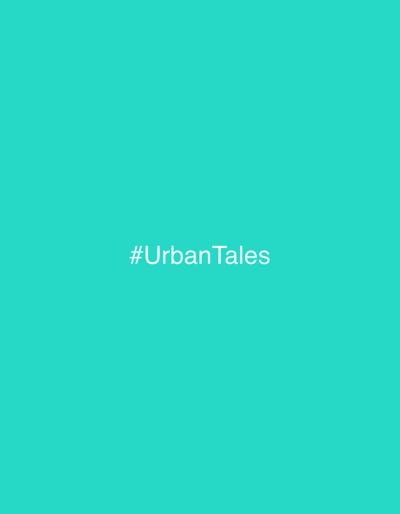 A close-up, centered shot shows the text "#UrbanTales" in white, sans-serif font against a solid teal background. There are no other objects or people visible in the image. The image does not depict any location in Starokurovo, Russia.