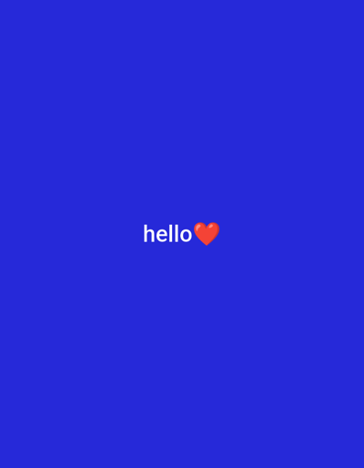 A minimalist image on a solid blue background features the white text "hello" centered horizontally, with a red heart emoji positioned to its right. The image's context is not discernible, and there is no information about its location in the city of Ivanovskaya, Russia, or any people, actions, or interactions depicted.
