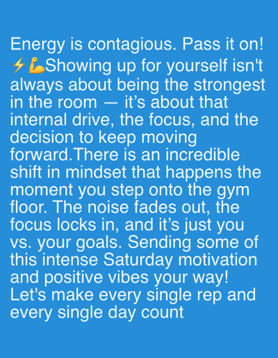 This image is a close-up, overhead shot of white text on a blue background. The text appears to be a motivational quote about self-improvement and exercise. There are no discernible elements related to the city of Riverview, United States of America, nor are there any people, subjects, objects, actions, interactions, or environmental details present.