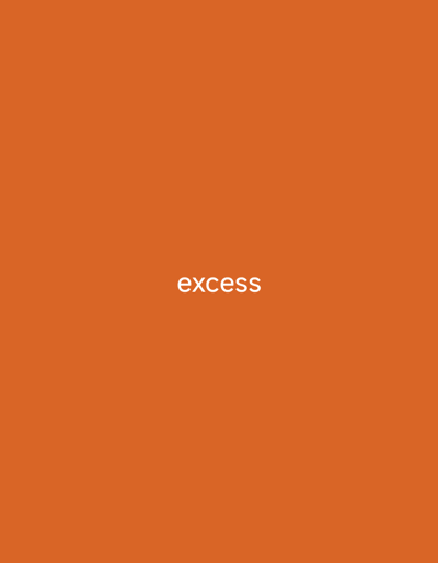 The image shows the word "excess" written in white text in the center of an orange background. There is no information about the location in the city of Senti, Nigeria.