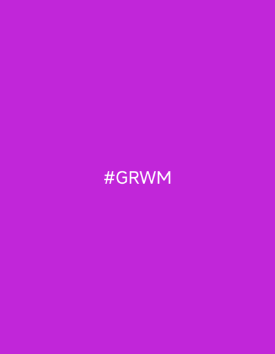 The image is a solid, vibrant purple background. In the center of the image, written in white text, is the hashtag "#GRWM". There are no discernible features or objects beyond the text and background color. The location in the city of Октябрьский Снт, Russia, is not depicted in the image.