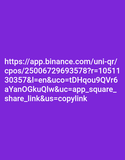 The image is a solid purple background with a string of text on it. The text is a URL that appears to be a link to the Binance app.  The coordinates provided locate the Kecamatan Jogoroto district in Indonesia, but the image does not depict any location.  It is a digital image and cannot provide any information about any particular location.