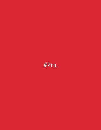 A red background with the white text "#Pro." in the center.
