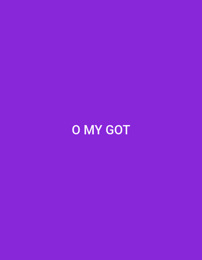 The image displays a solid, uniform purple background. Centered on this background in white capital letters, the text "O MY GOT" is clearly visible. No individuals, discernible objects, actions, or environmental features are depicted. There are no visual cues within the image to indicate a specific location in Novomoskovsk, Russia, or any other geographic area.