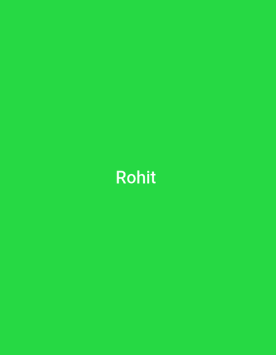 The image is a solid green background with the word "Rohit" in white text in the center. The coordinates provided, 30.629 latitude and 76.835 longitude, correspond to a location in Zirakpur, India. There are no people or objects in the image.  The environment is a digital representation of a solid green background.