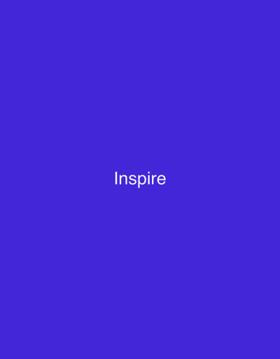 The image is a plain, solid, deep purple background with the word "Inspire" written in white text in the center of the image. There is no discernible location in the city of Турынскі сельскі Савет, Belarus, or any other geographical context evident from the image itself. The image does not contain people, objects, actions, or interactions.