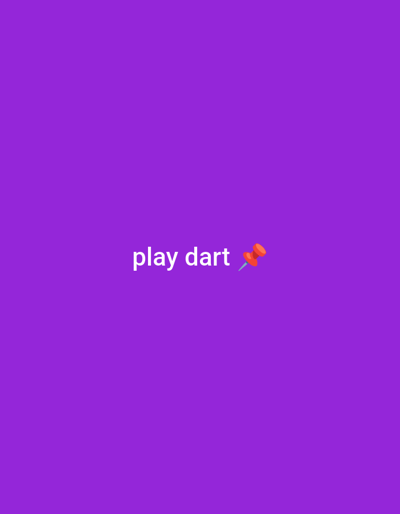 The image displays a digital graphic with a uniform purple background. White sans-serif text reading "play dart" is positioned centrally. To the immediate right of the text, an emoji depicts a red pushpin with a light blue metallic tip, stylized to resemble a dart. No individuals, specific physical objects beyond the text and emoji, actions, or interactions are present within the visual field. The environment is an abstract, featureless color field. The scene is located in the city of Al Haouafate, Morocco.