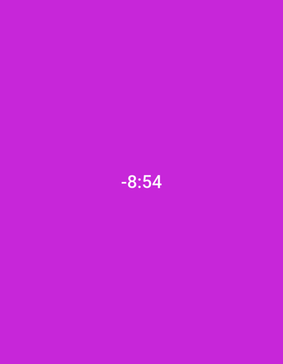 The image shows a solid magenta background with the white text "-8:54" centered horizontally and vertically. There are no people, objects, or environmental features present. The text appears to be a digital display or a timestamp. The location in the city of Umarevtsi, Bulgaria, is not discernible from the image content.