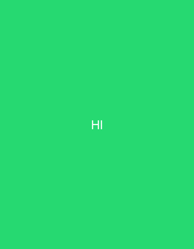 The image displays a solid, uniform green background. Centered horizontally on this background are the capital letters "HI" rendered in white. No individuals, subjects beyond the displayed text, objects other than the digital graphic itself, actions, or interactions are present. The environment is an abstract, featureless color plane. While the context specifies the location as the Municipal Unit of Acharnes, Greece, the image contains no visual elements or discernible characteristics pertaining to this specific geographical area.