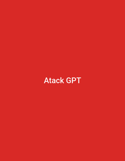 The image displays a solid red background. Centered on this monochromatic background, the text "Atack GPT" is clearly visible in white, capitalized letters. There are no other discernible subjects, objects, or a specific scene depicted in the image. No activity or event is taking place, and there are no visual cues regarding the time of day, weather, or specific location within Goran, Bulgaria, beyond the provided context. The image is devoid of human presence or any emotional indicators. Its overall presentation is minimalistic, featuring only text against a uniform color.