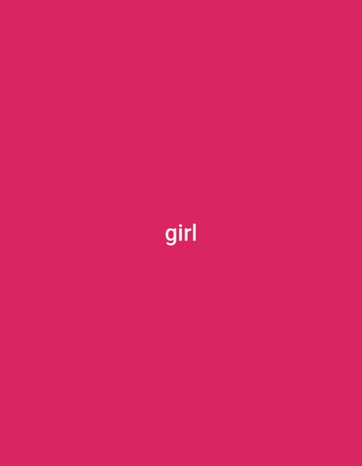 A white text saying "girl" is displayed on a pink background.