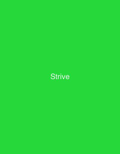 The image is a screen capture of a green background with the word "Strive" written in white text in the center. There is no discernible location in the city of Турынскі сельскі Савет, Belarus, visible or implied in this image.