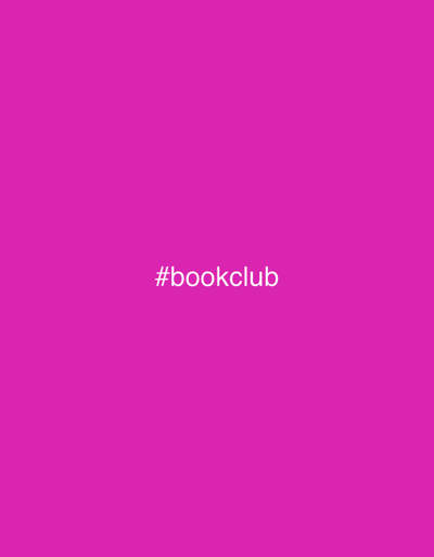 The image displays a uniform, solid magenta background. Centrally positioned on this background is the white text "#bookclub" rendered in lowercase sans-serif characters. No other subjects, objects, people, actions, or environmental details are present. The visual content provides no information to determine a specific location, including the city of Lipomo, Italy.