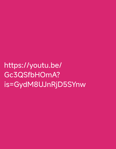 The image contains white text on a pink background. The text appears to be a YouTube link. The first line reads "https://youtu.be/", followed by a unique identifier "Gc3QSfbHOmA?". The third line reads "is=GydM8UJnRjD5SYnw". The image does not contain any information about the city of Neapoli Municipal Unit, Greece, nor does it depict any people, subjects, objects, actions, or interactions. It is solely a visual representation of text.